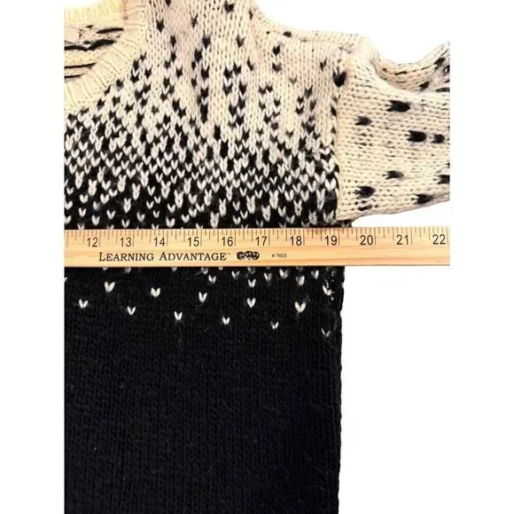 Madewell Wool Blend Black and White Crewneck Sweater Size S EUC - Picture 7 of 8